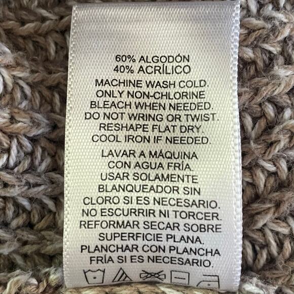 Ellen Tracy Light Brown Cable Knit Sweater Round Neck Sz MED Fall Winter Casual - Picture 9 of 9